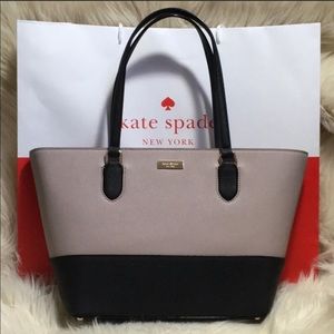 KATE SPADE Saffiano Almd/BkDally LaurelWay ToteNWT